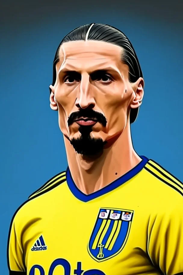 Zlatan Ibrahimovic Swedish football player ,cartoon 2d