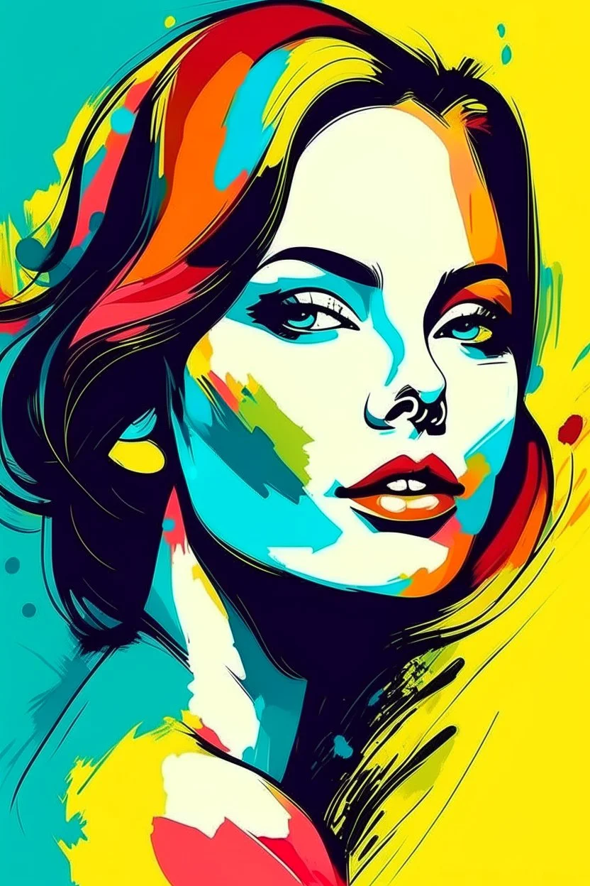 modern abstract woman painting vector