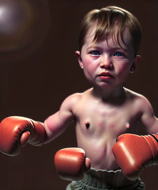 Fight club poster toddler, dramatic lighting, hyper realistic