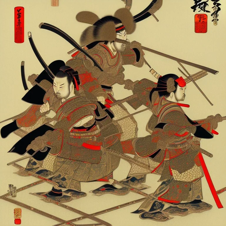 Samurai Ukiyo-e style