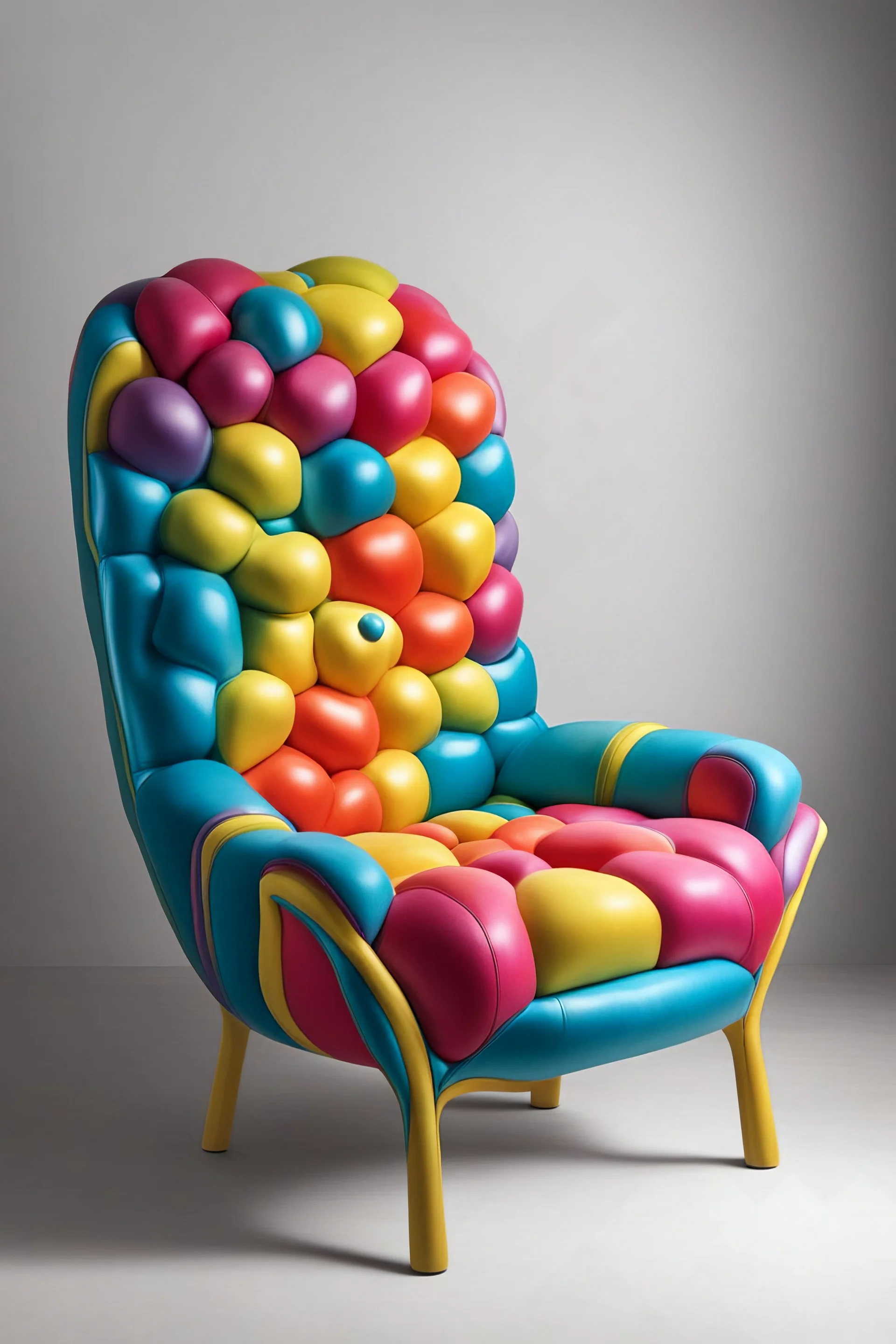 Arm chair in the shape of chupa chups