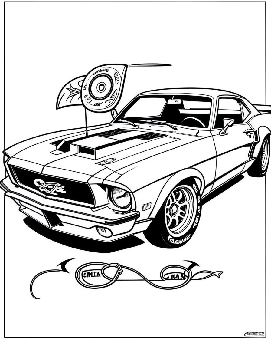 coloring page 1969 Ford Mustang Boss 302