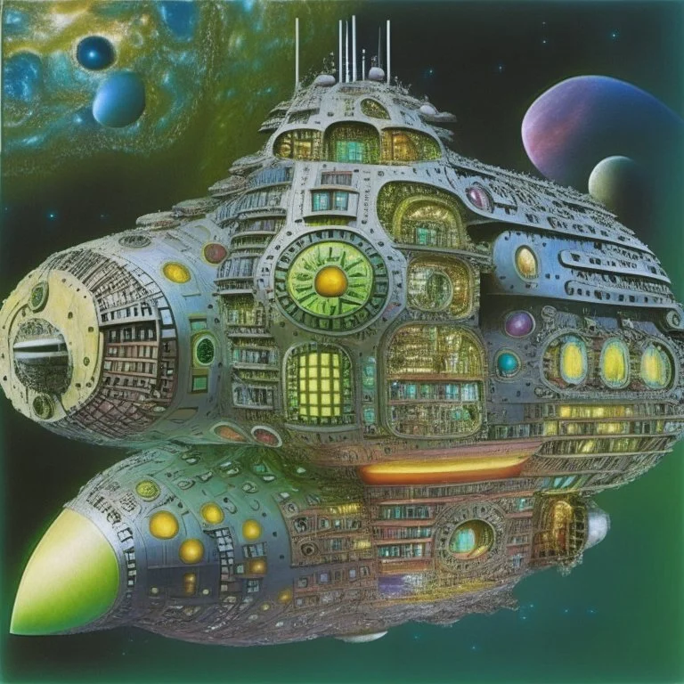 borg ship in space as designed by hundertwasser