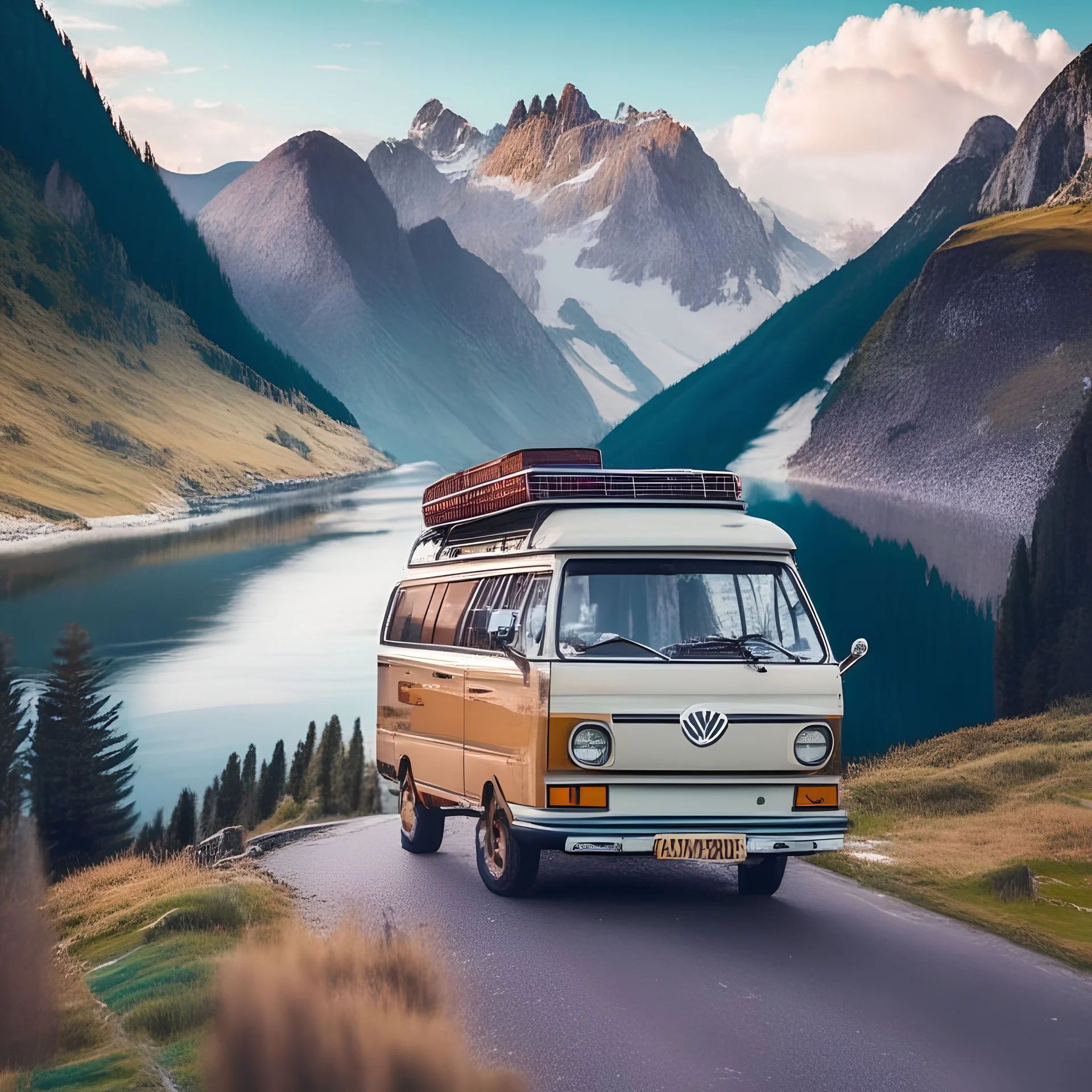 una VW T3 Syncro por a carretera mas bonita del mundo