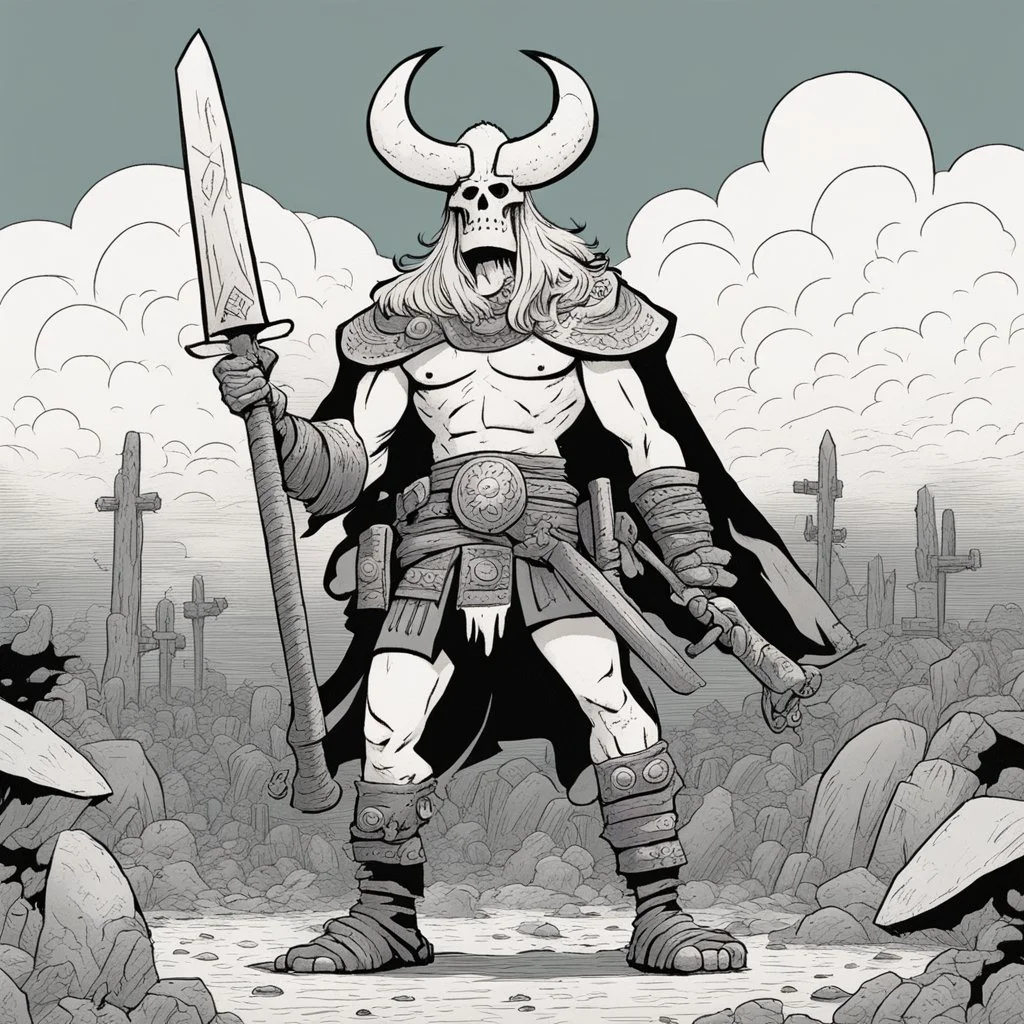 [mexican comics Head Lopper style by Andrew MacLean] Everything Everywhere All at Once