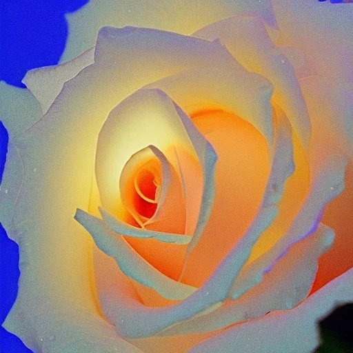 luminous rose in moonlight glow