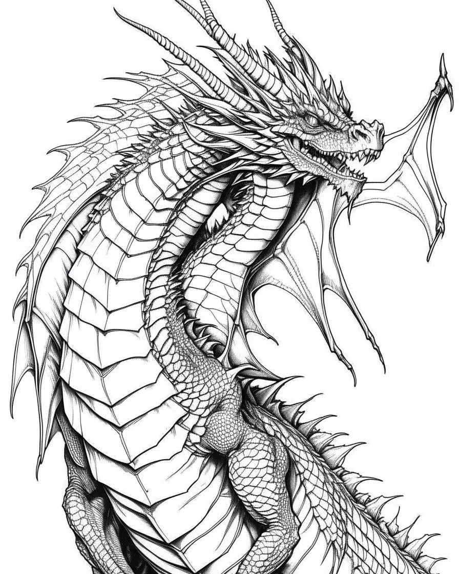 real dragon coloring page