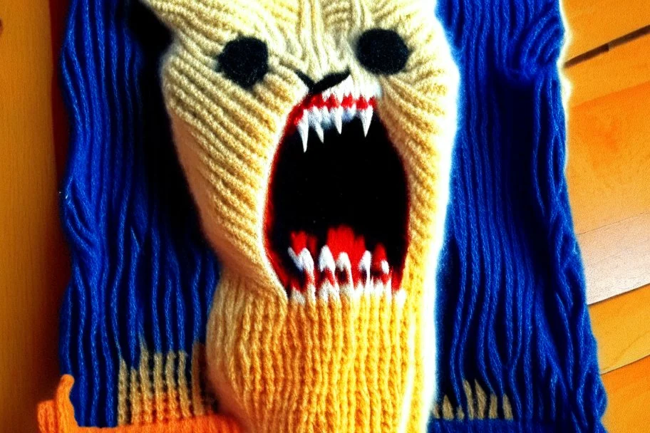 Knitted the scream cat Edvard Munch the scream