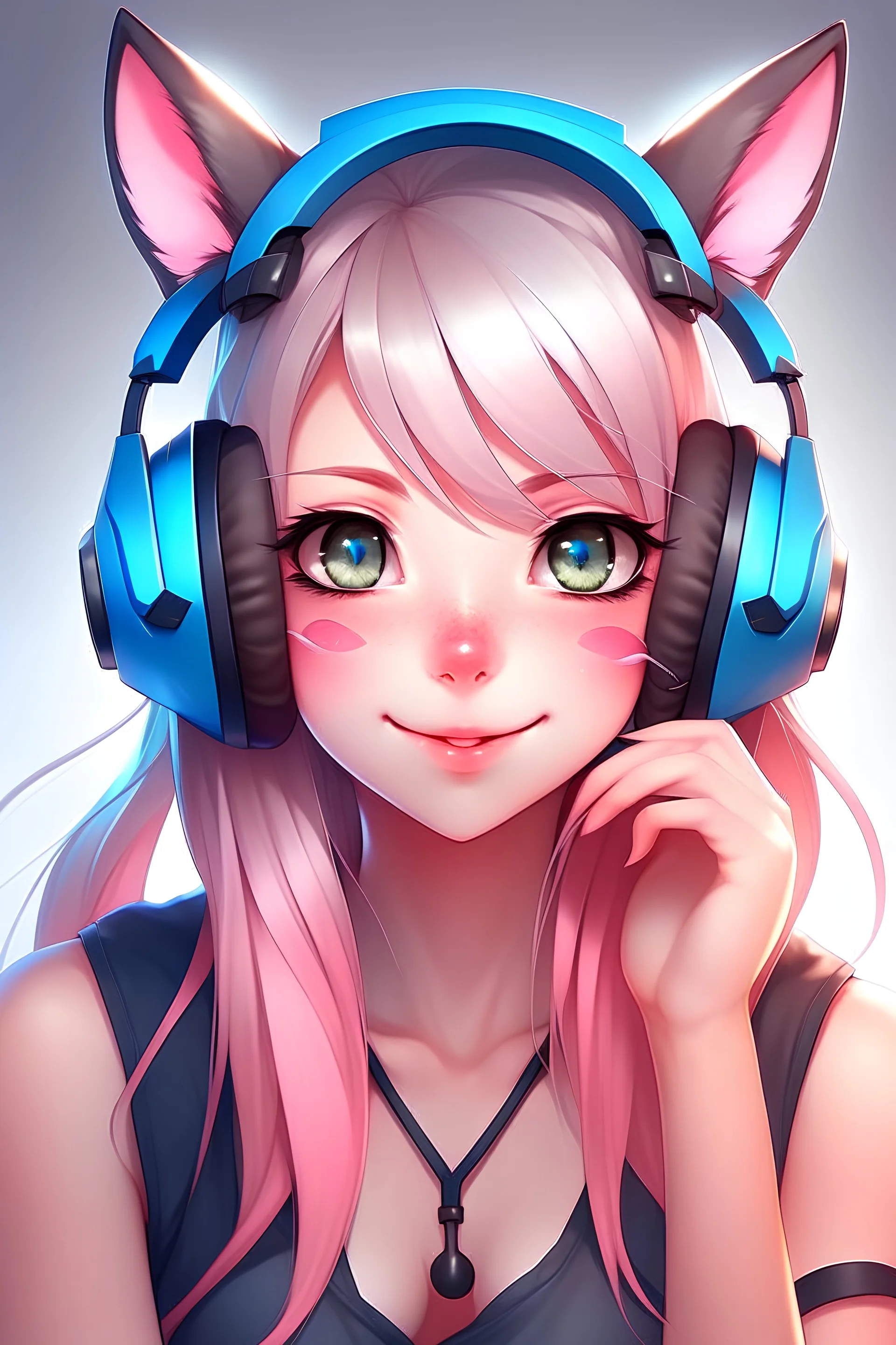 gamer girl with cat ears