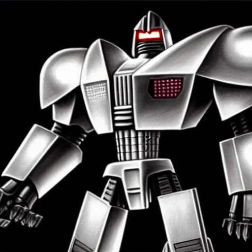 ultra detailed fullbody Drawing of CLASSIC Megatron Decepticons, extremely detailed digital painting, intrincate, extremely detailed face,crystal clear Big Glowing eyes, mystical colors , perfectly centered image, perfect composition, rim light, beautiful lighting, 8k, stunning scene,extremely sharp detail, finely tuned detail, ultra high definition raytracing, in the style of robert e howard and pablo oliveira and Ken Kelley and Ohrai Noriyoshi and Simon Bisley