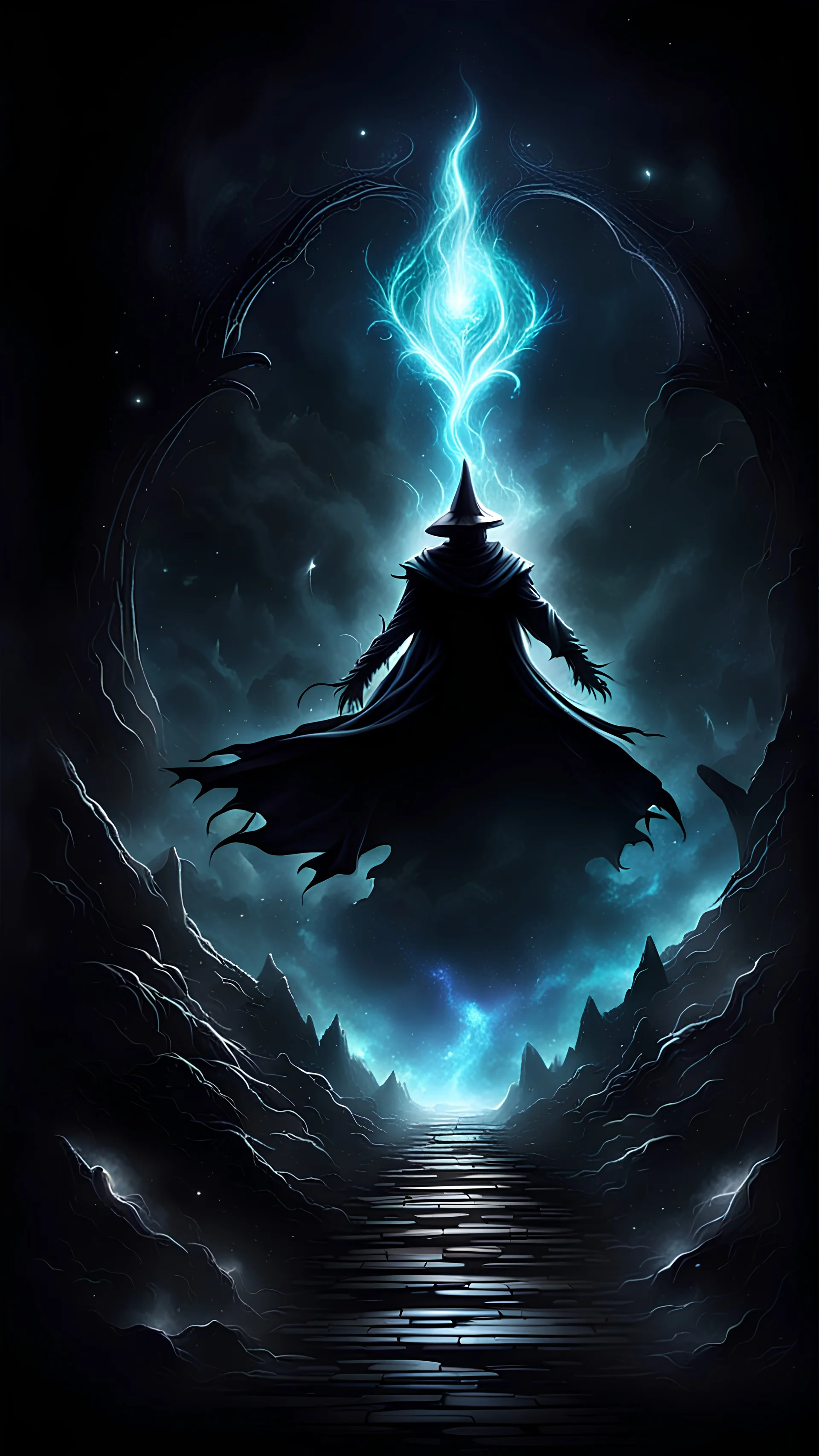 Magical epic dark background