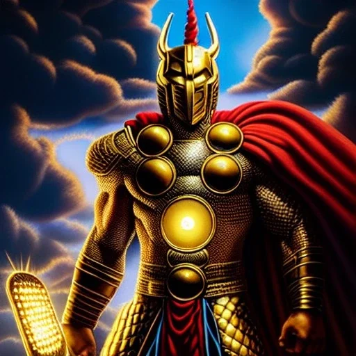 Ultra detailed fullbody Portrait in oil on canvas of Beta Ray Bill Thor , extremely detailed digital painting, extremely detailed face,crystal clear Big Glowing eyes, mystical colors ,perfectly centered image, perfect composition, rim light, beautiful lighting, 8k, stunning scene, raytracing, anatomically correct, in the style of robert e howard and Ken Kelley and Ohrai Noriyoshi and Simon Bisley and tomzj1