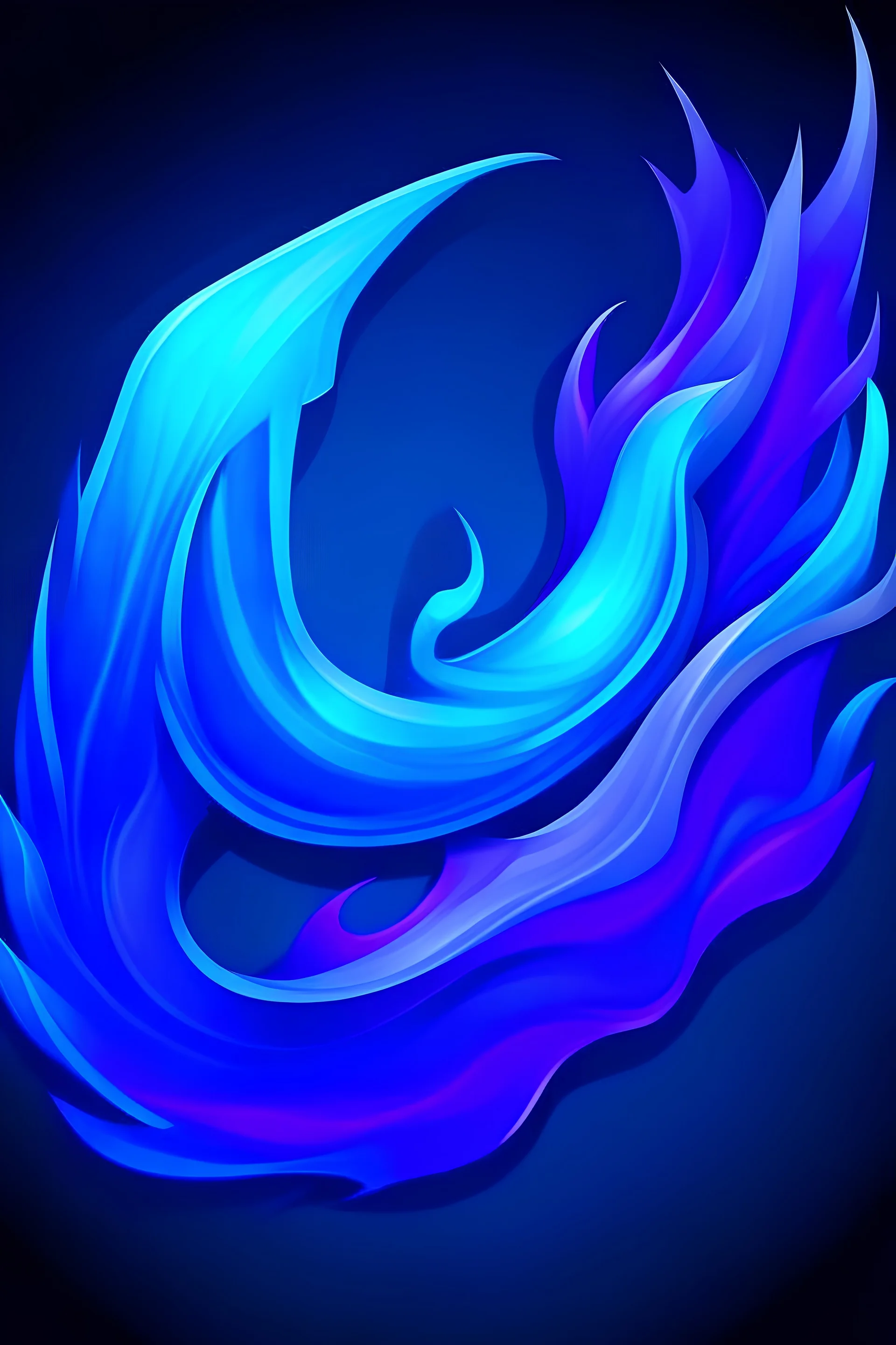 L with blue and purple flames