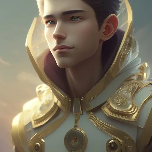 fantasy young ethnic skinny male with lean muscles, ⭐☁️, friendly slight smile, hd, uhd, full body, modern anime art style, epic anime key visual, Artstation trending, loish rossdraws artgerm, golden ratio, fake detail, trending pixiv fanbox, style of makoto shinkai studio ghibli genshin impact james gilleard greg rutkowski chiho aoshima