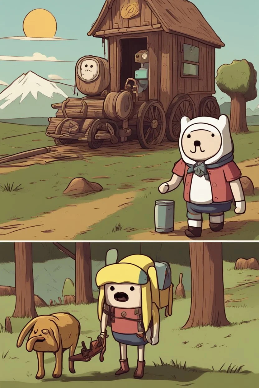 Adventure time but it’s Hyper Realistic and in the style of RDR2