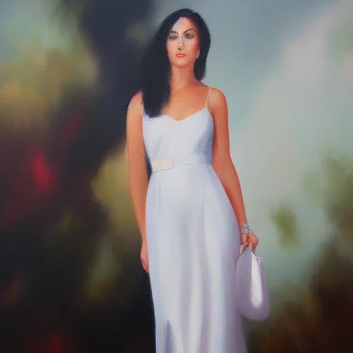 Full body portrait, painting, medium shot lady Cagole