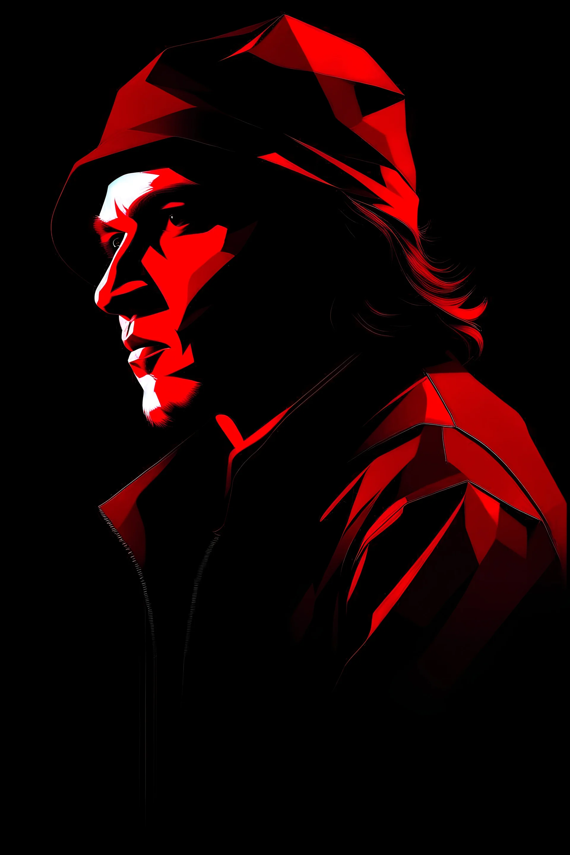 a vector of a lack JADEX b& red , noir effect