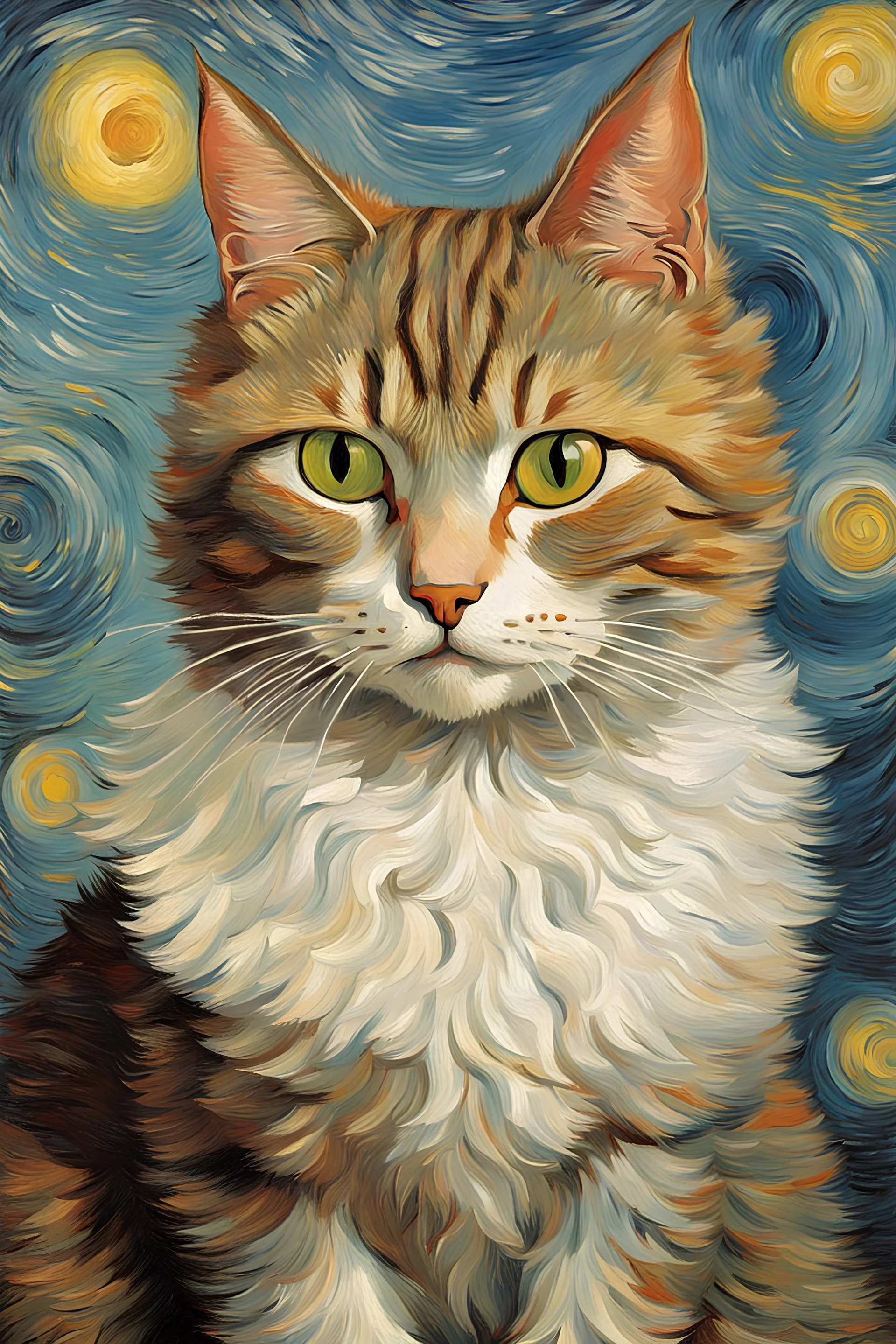 Portrait of a cat by Van Gogh