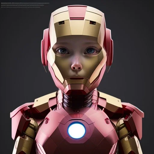 a little girl looking like iron man and a lot of red liquid around her, steam punk, scary, horror, realistic, made in octane, cinematic, ultra-realistic, extremely detailed octane rendering, 8K, VRAY Super Real ar 2:3, dof photorealistic futuristic 50mm lens hard lighting dark gray tintype photograph, realistic lighting, sephia colors