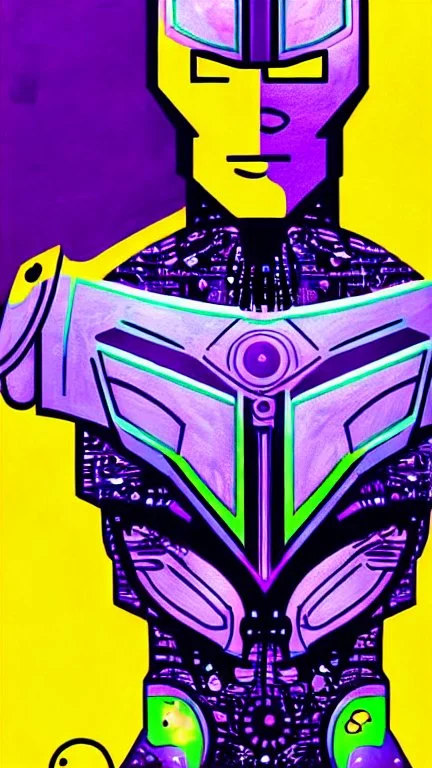 cyborg man, super ,nion ,purple, extremely beautiful art, cosmic, highly creative, rich colors, amazing details