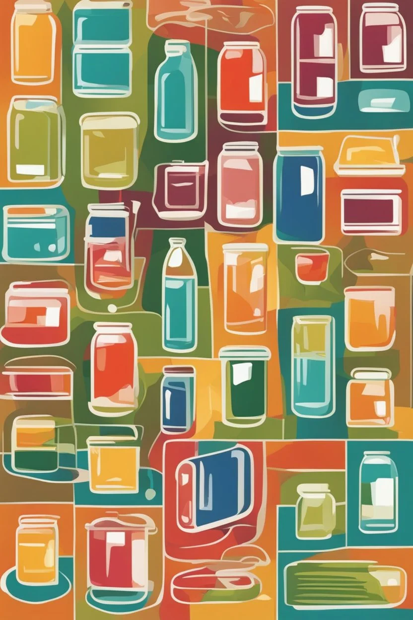 Fridge contents in an abstract style