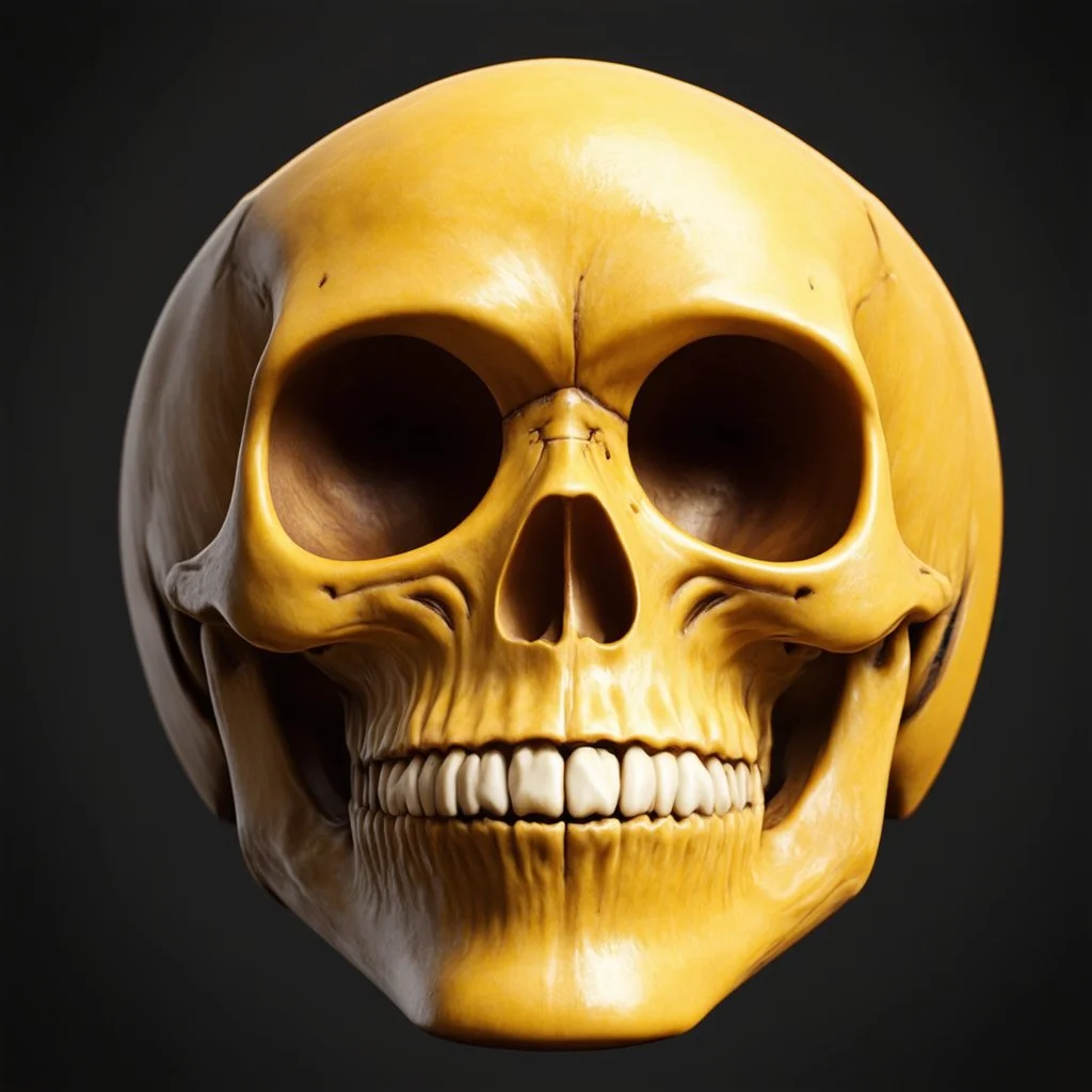 ANATOMICALLY CORRECT digital photograph of the SKULL OF A freshly skinned SMILEY FACE with fine line, highly detailed, high resolution, 8k 3d, vray, horrorcore,