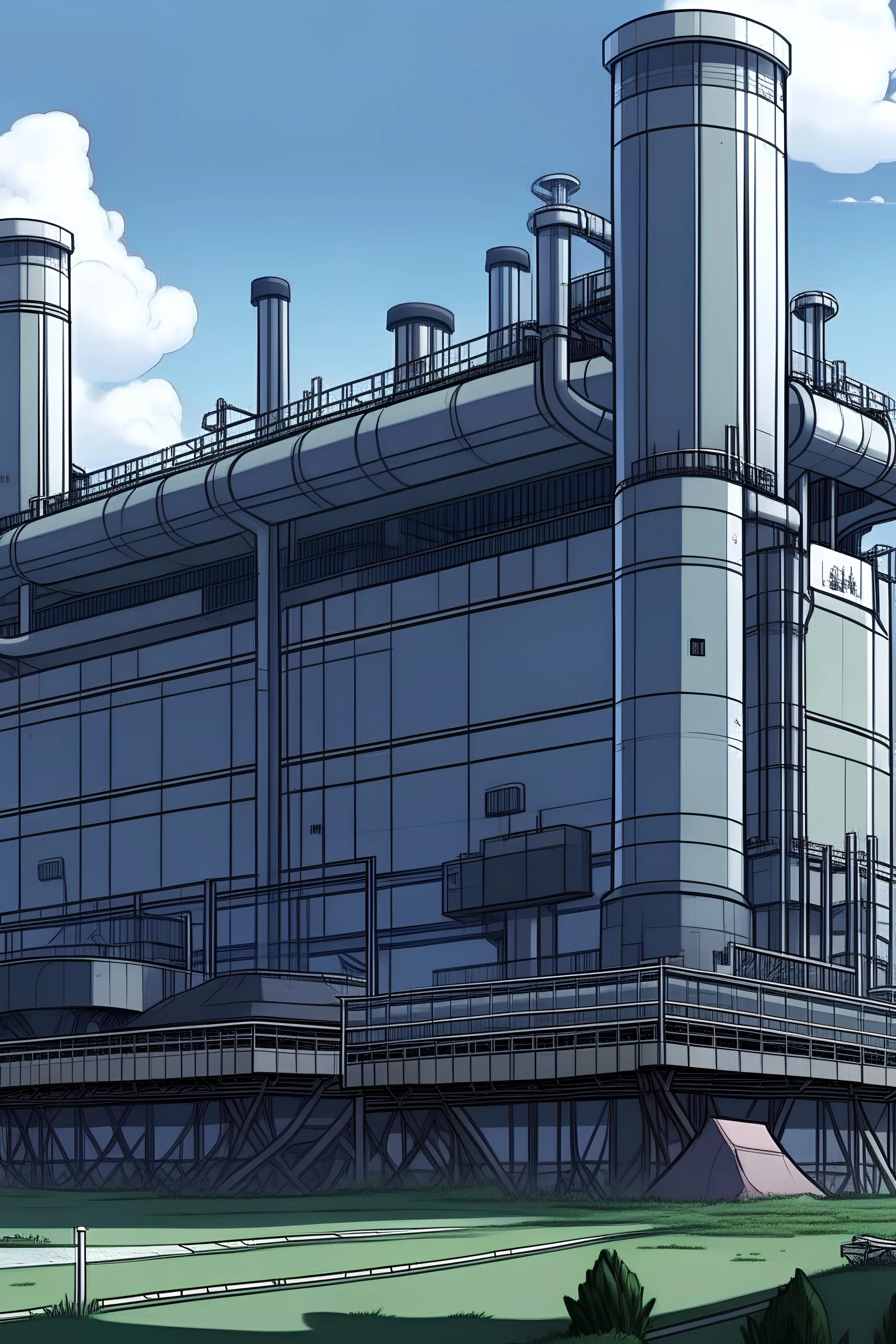 power plant, anime style