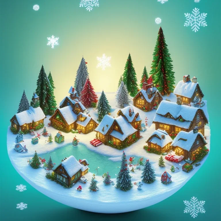 Cute tiny world Christmas diorama