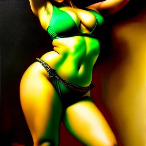 Drawing of beautiful face,'beautiful booty,Busty She-Hulk',intense stare, ancient skintight armor, balanciaga fashion clothe painting by gaston bussiere, greg rutkowski, yoji shinkawa, yoshitaka amano, tsutomu nihei, donato giancola, tim hildebrandt, Oil on canvas, cinematic composition, extreme detail,fit full head inside picture,16k