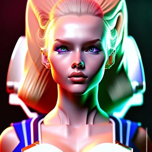 portrait of a beautiful busty android 18 by Rafael Sanzio style