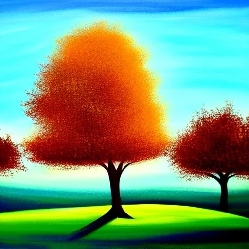 landscape tree painting sky