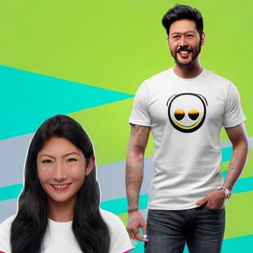 This prompt is aimed at creating a t-shirt design featuring a 3D-printed pattern of a smiley face with Xoxo (hugs and kisses) elements. The style should emphasize the three-dimensional aspect of the design, giving it depth and a sense of dimension. The color palette should be vibrant and playful, using a range of cheerful colors. The background can be a solid color or a gradient that complements the overall design. The mood should be fun, cheerful, and energetic, capturing the positive and live