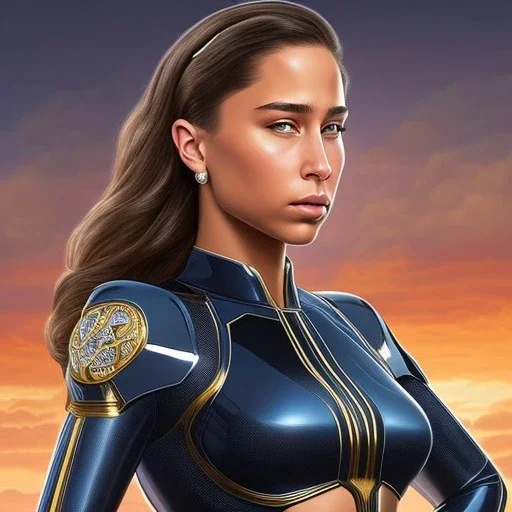 Abella Danger, star wars black bikini uniform Empire officer, movie poster, heroic gaze windswept hair, wide angle lens, full torso, intricate, detailed, hand-painted, realistic, perspective from below