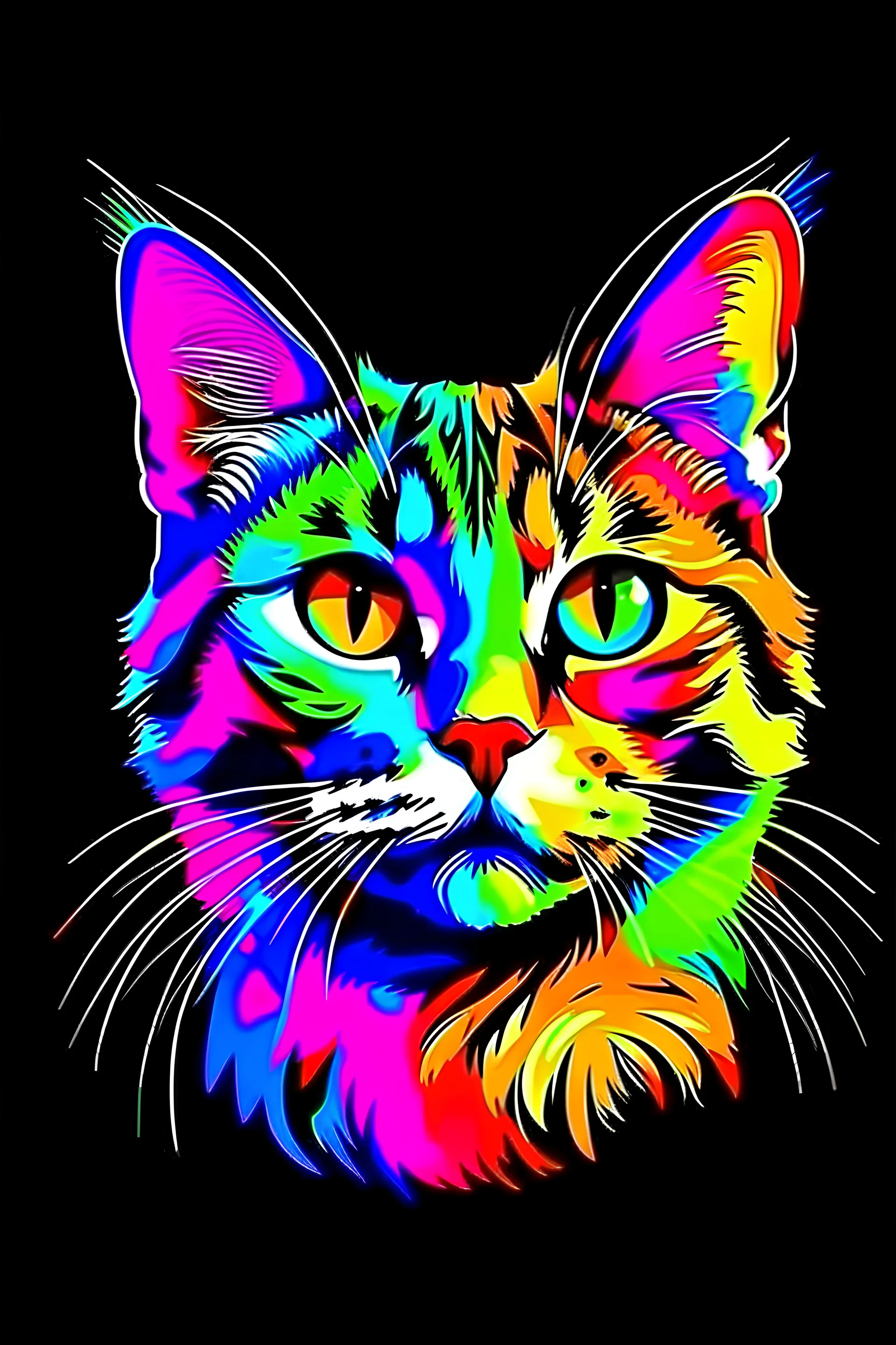 cat colorful image