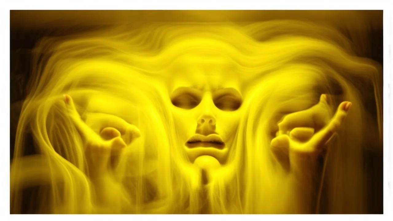 the art of living in yellow, grotesque, long exposure, tonalism, collage