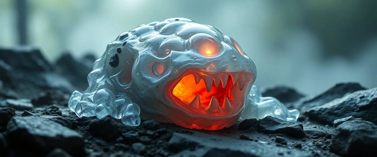 hollow stone made of transparent slime monster