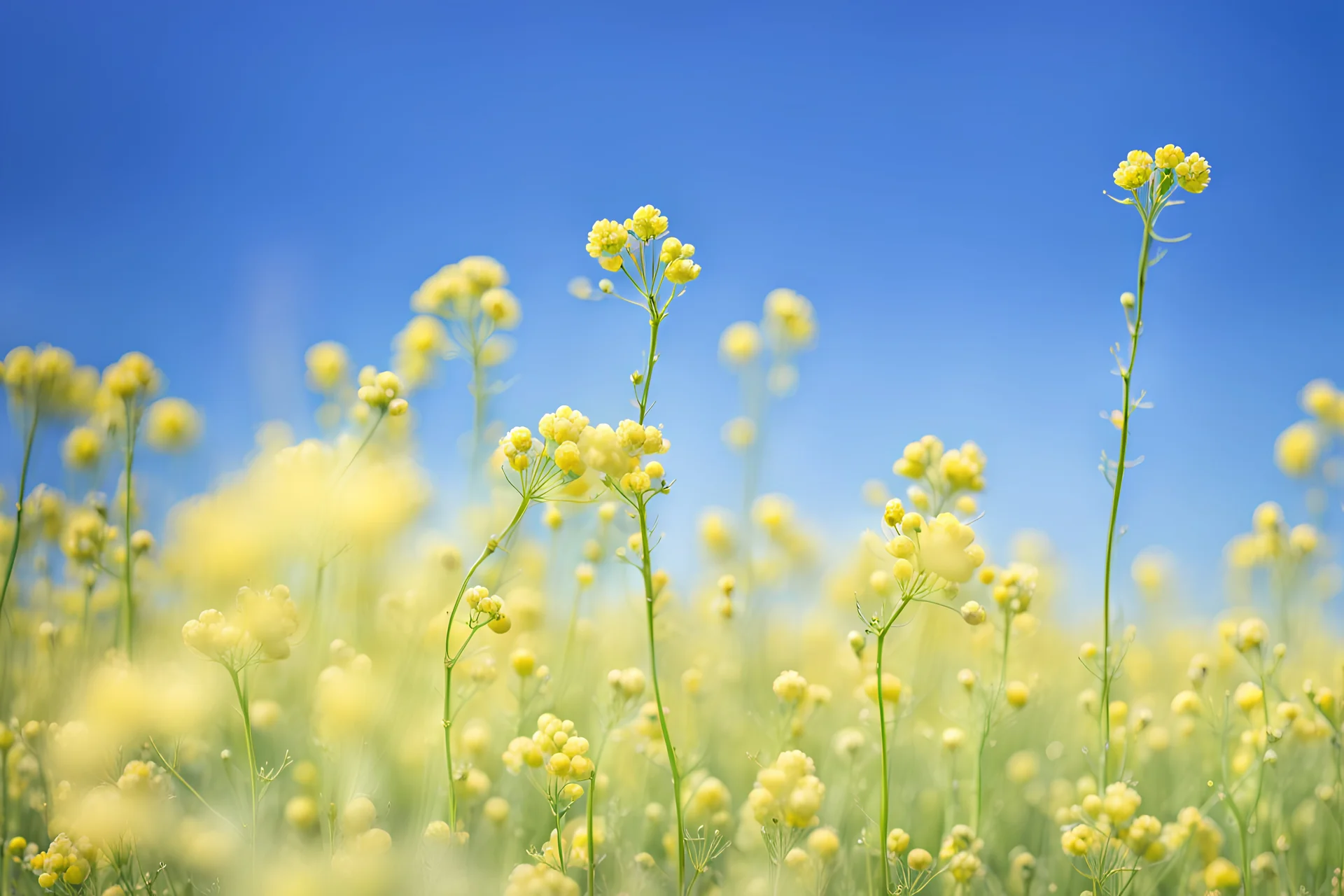 bottom half canola, detailed, top half sky, agriculture photography,