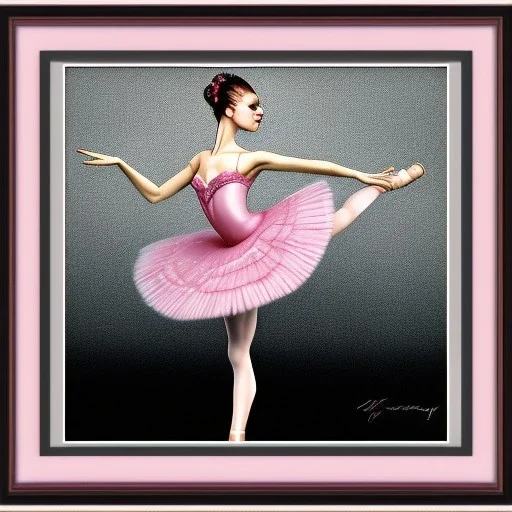 bailarina de ballet en color rosa enmarcada en un rectángulo irregular