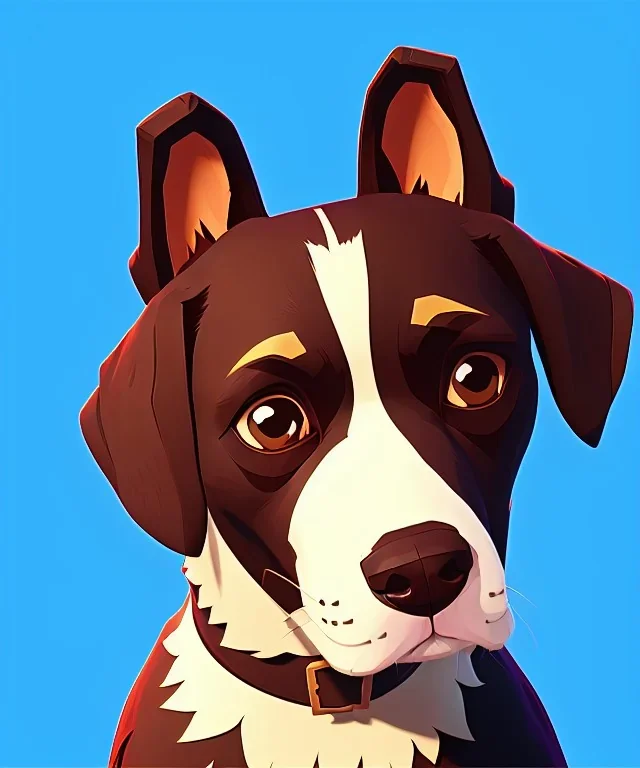 Cute dog, one colour background