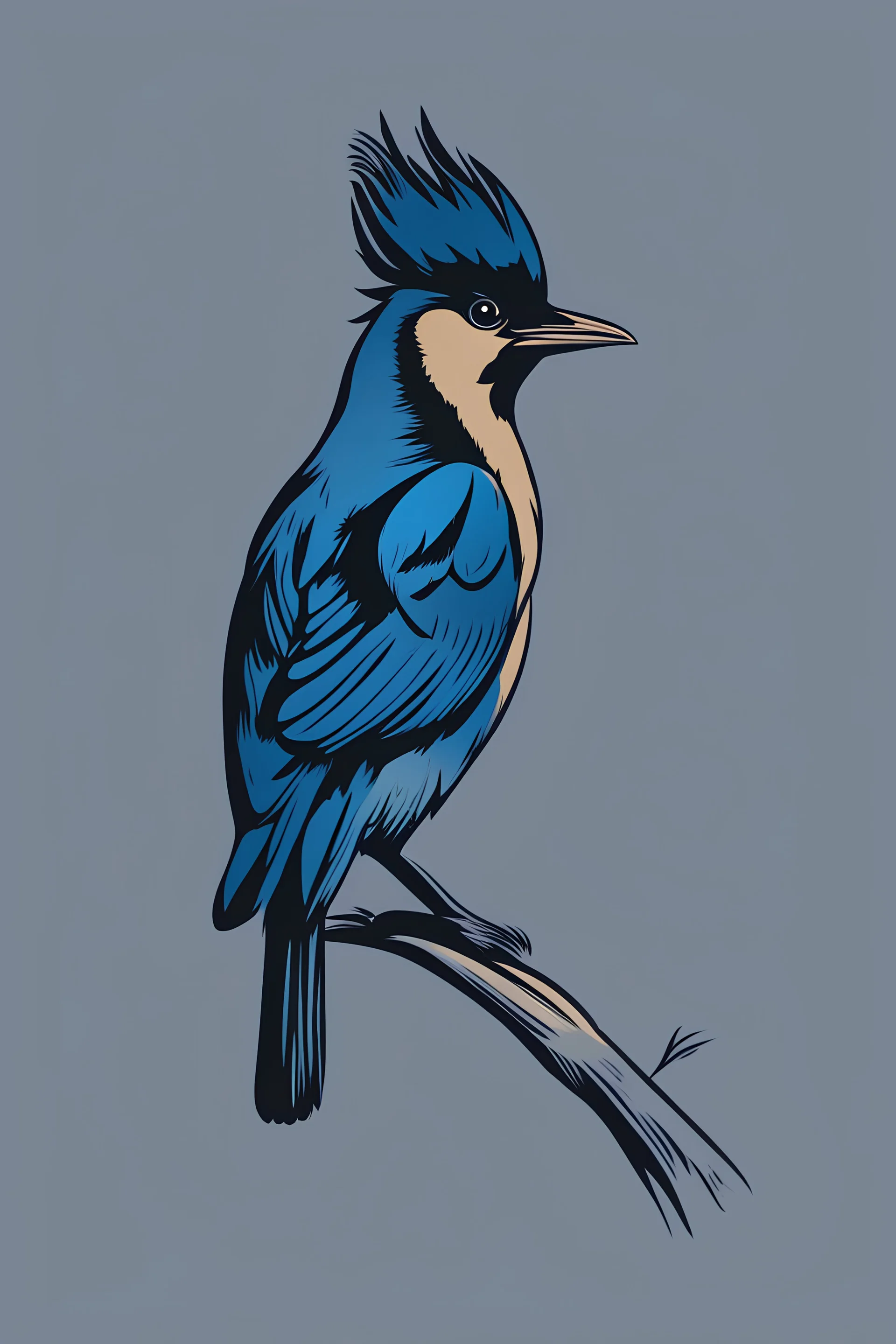 Steller's jay, simple vector logo