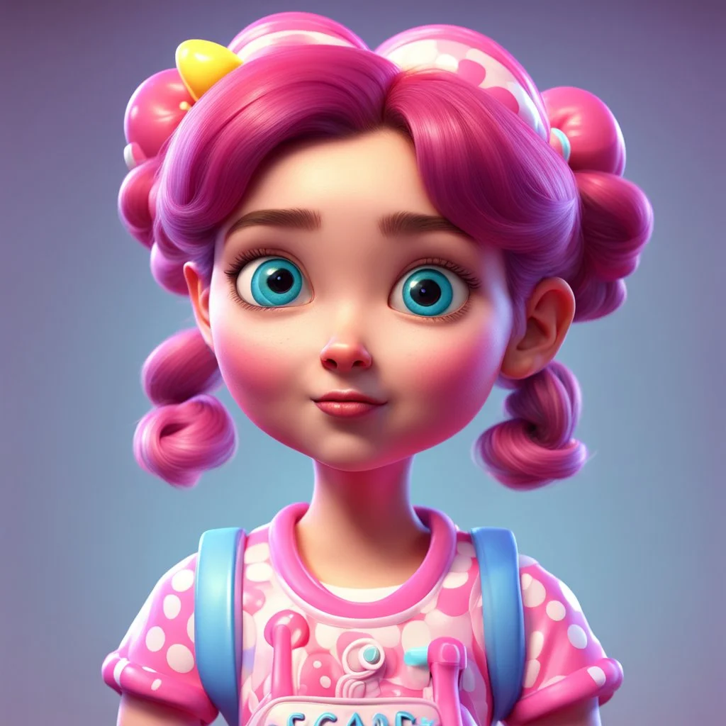 candy girl teenager, stylized 3d. pixar