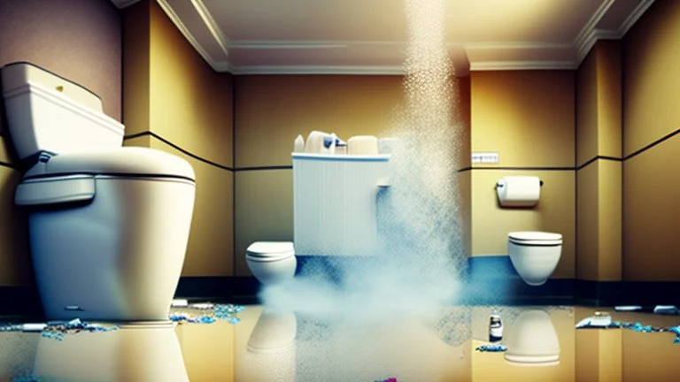 toilet overflowing all over hotel floor