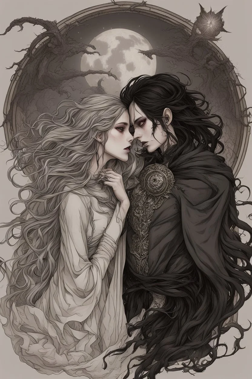 Under the cold moon, they meet— Dahlia Death and wicked Azazel, One sent to reap, the other to sow chaos. "What evil have you wrought?" asks Dahlia, Her voice cutting through the still night air. "More innocent blood on your hands I see."