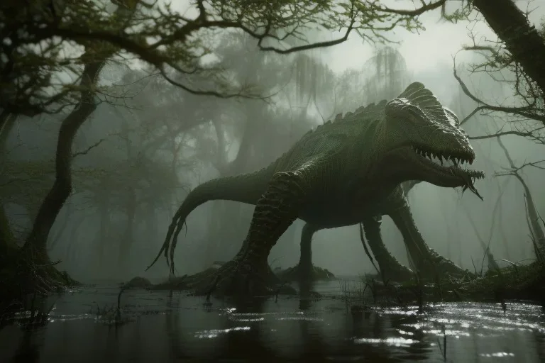 Grendels mother in a fantasy movie swamp