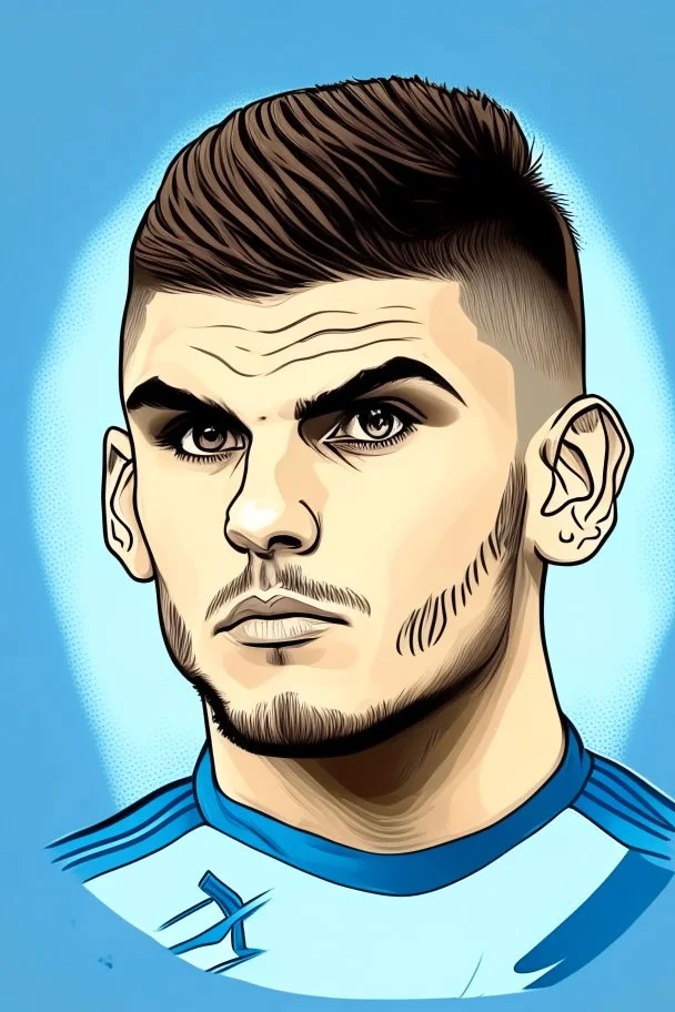 Mauro Icardi Argentine football player . cartoon 2d