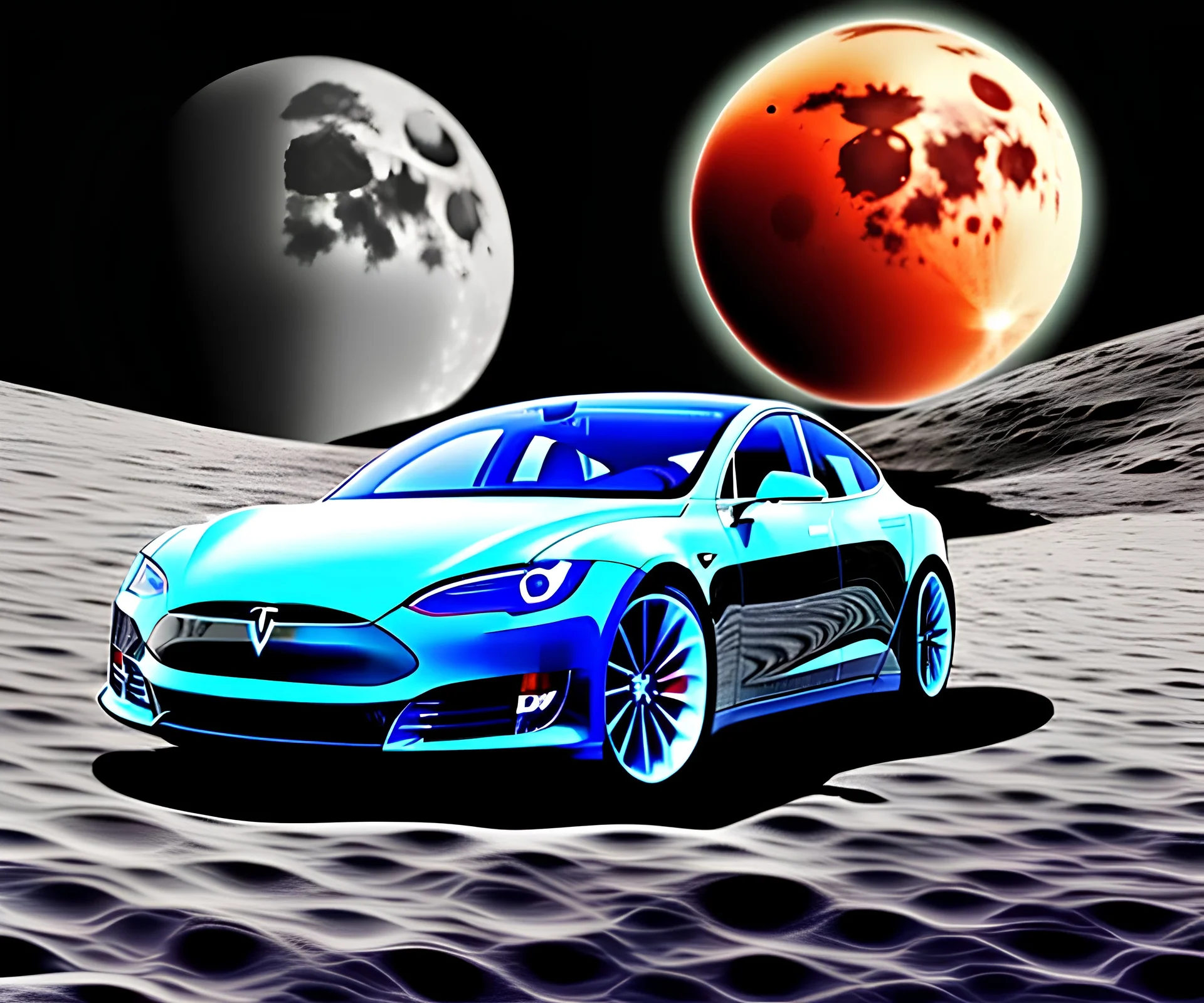 tesla on the moon