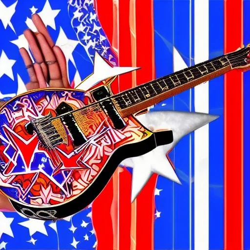 PEACE electric guitar PEACE psychedelic hippie trippy acid LSD PEACE GUITAR peacesign AMERICAN FLAG