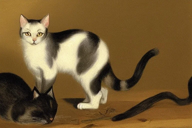 Katze. Whistlers Mutter, c.1834 painting style James Whistle