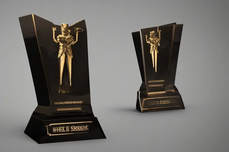 Trophy design creative like character 3d front silhoute
