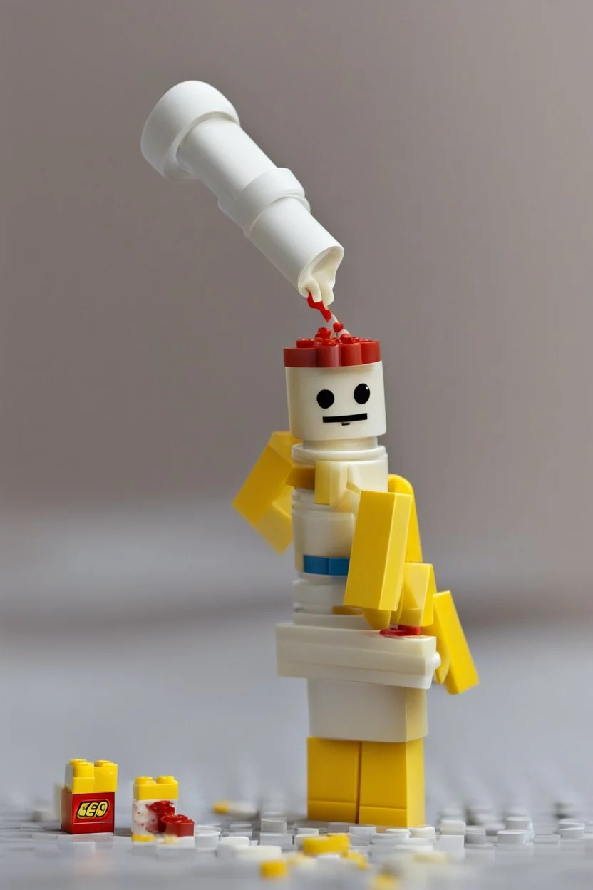 lego man eating glue